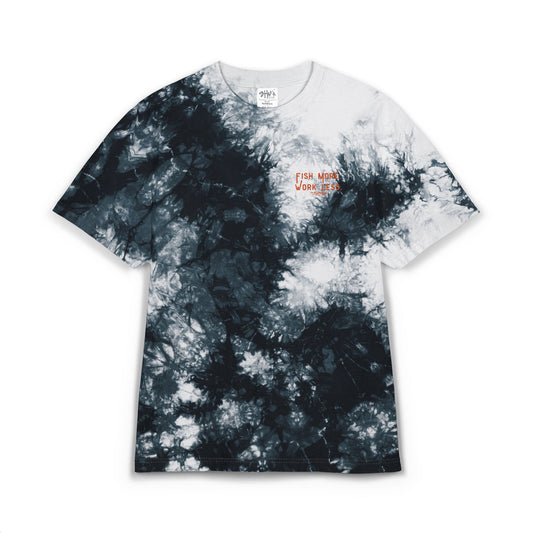 Fish More. Work Less. | Oversized Tie-Dye Tee (Embroidered) by The Kurrent Supply