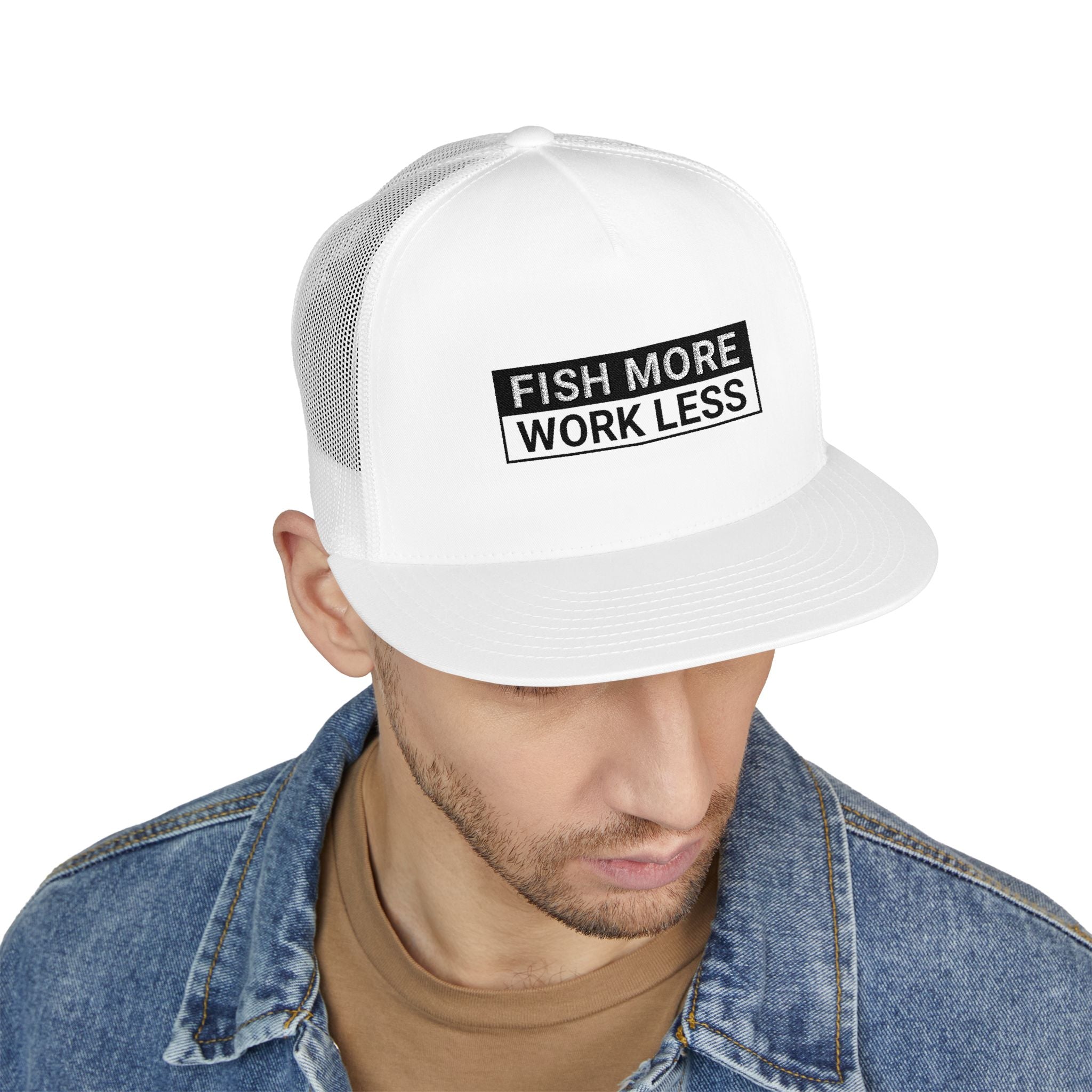 Fish More. Work Less. | 5-Panel Trucker Cap by The Kurrent Supply