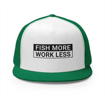 Fish More. Work Less. | 5-Panel Trucker Cap by The Kurrent Supply