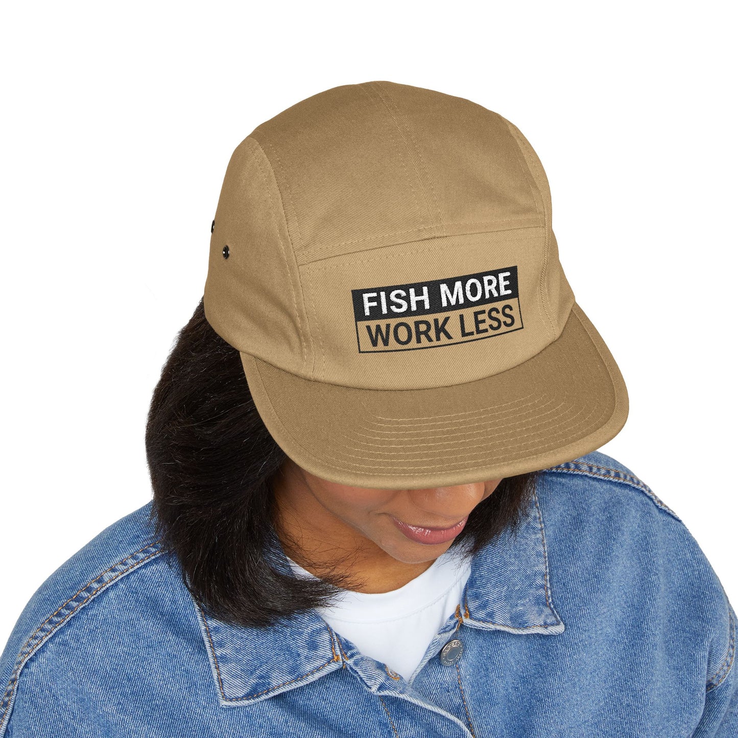 Fish More. Work Less. (Skate Ain't a Crime) | 5-Panel Cap by The Kurrent Supply