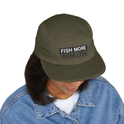 Fish More. Work Less. (Skate Ain't a Crime) | 5-Panel Cap by The Kurrent Supply