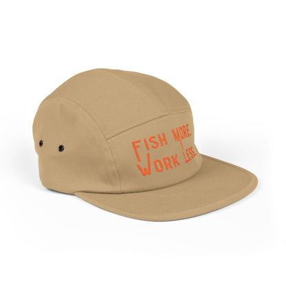 Fish More. Work Less. | Embroidered 5-Panel Cap by The Kurrent Supply