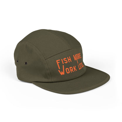 Fish More. Work Less. | Embroidered 5-Panel Cap by The Kurrent Supply