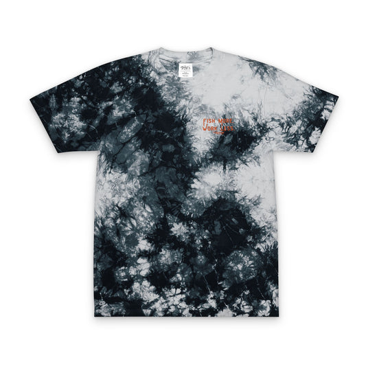 Fish More. Work Less. | Oversized Tie-Dye Tee (Embroidered) by The Kurrent Supply