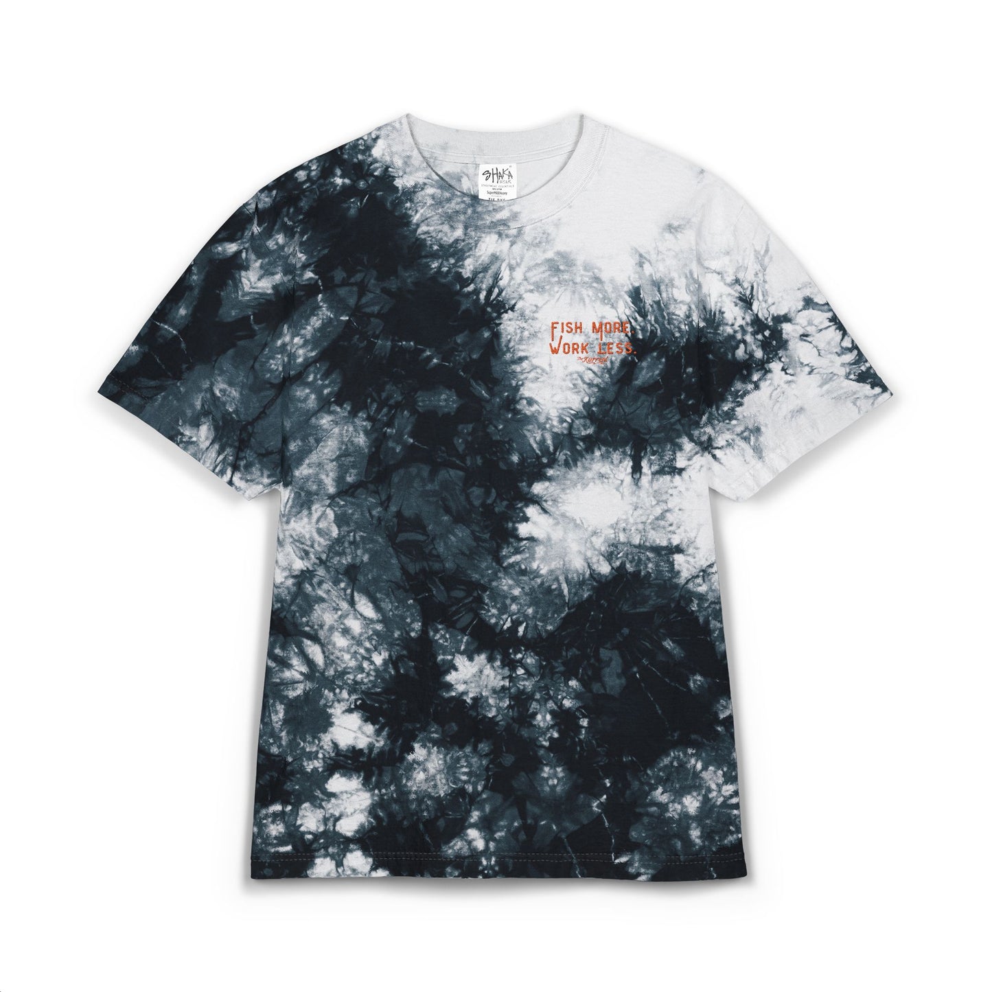 Fish More. Work Less. | Oversized Tie-Dye Tee (Embroidered) by The Kurrent Supply