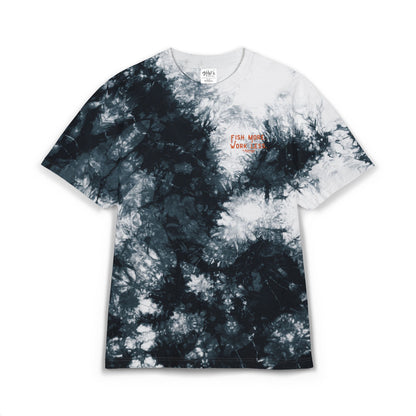 Fish More. Work Less. | Oversized Tie-Dye Tee (Embroidered) by The Kurrent Supply