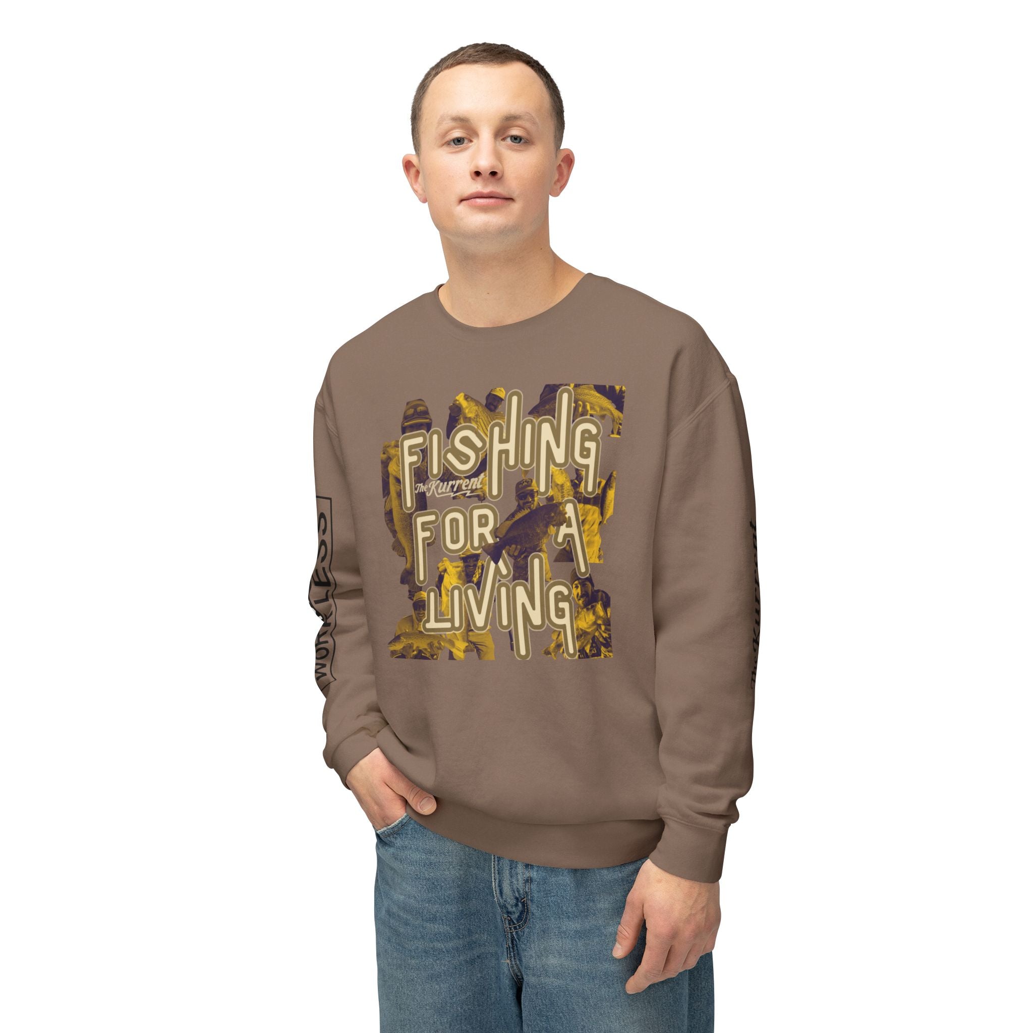 Fish More. Work Less. x Fishing for a Living | Lightweight Crewneck by The Kurrent Supply