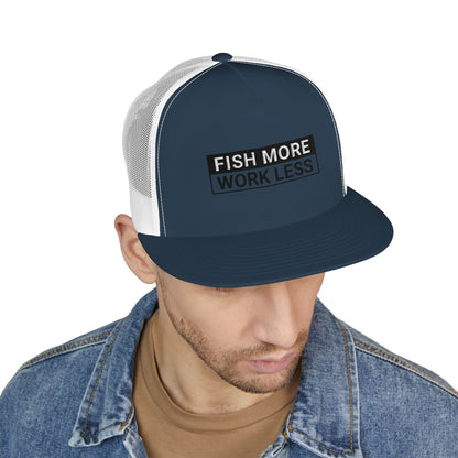 Fish More. Work Less. | 5-Panel Trucker Cap by The Kurrent Supply