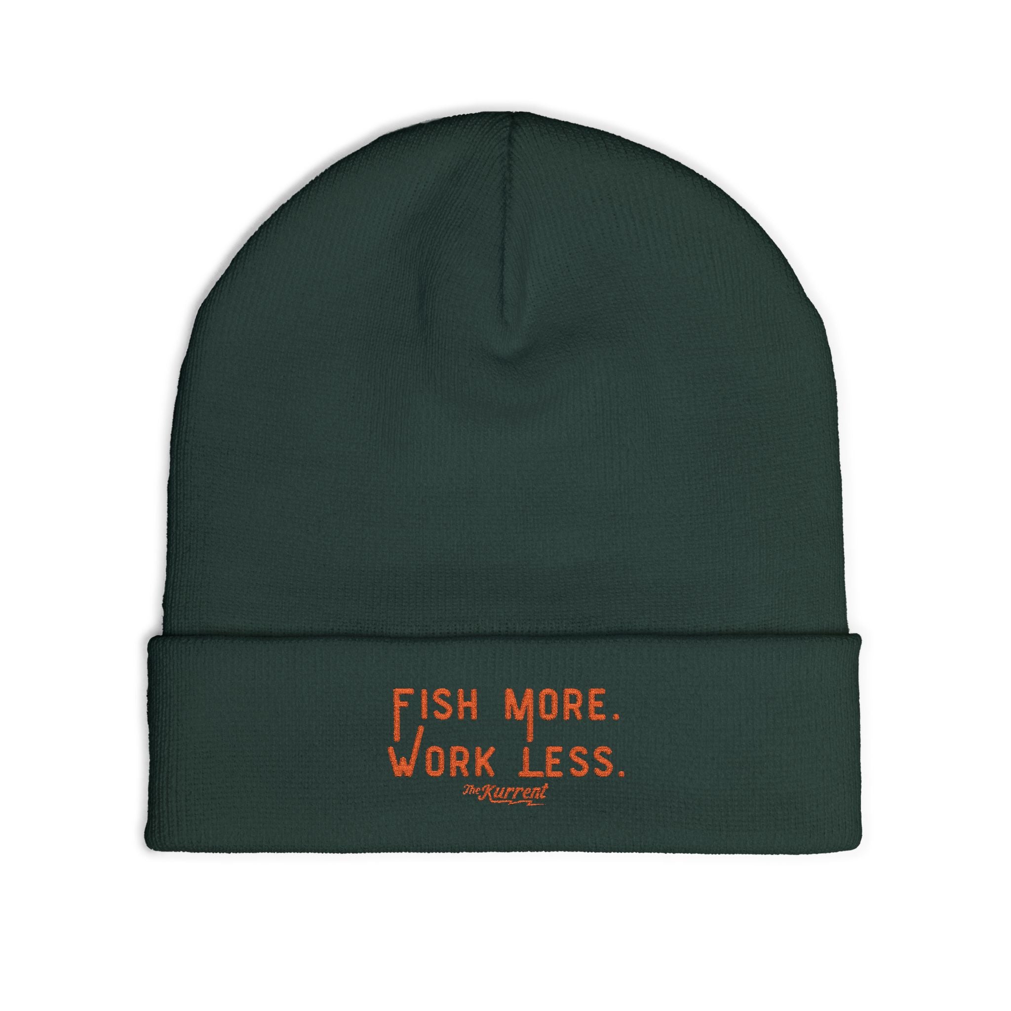 Fish More. Work Less. | Embroidered Knit Beanie by The Kurrent Supply