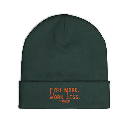 Fish More. Work Less. | Embroidered Knit Beanie by The Kurrent Supply
