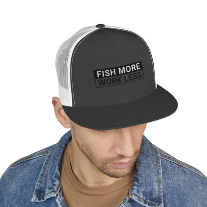Fish More. Work Less. | 5-Panel Trucker Cap by The Kurrent Supply