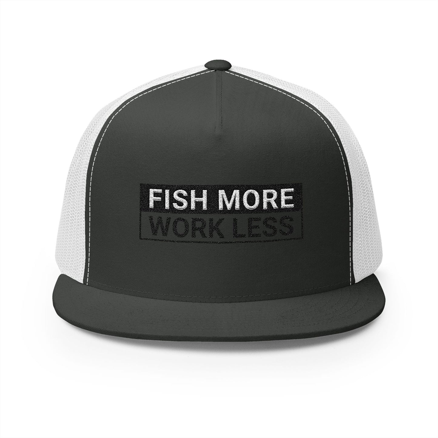 Fish More. Work Less. | 5-Panel Trucker Cap by The Kurrent Supply