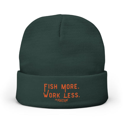 Fish More. Work Less. | Embroidered Knit Beanie by The Kurrent Supply