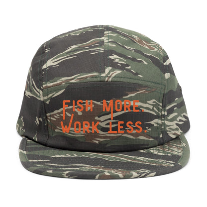 Fish More. Work Less. | Embroidered 5-Panel Cap by The Kurrent Supply