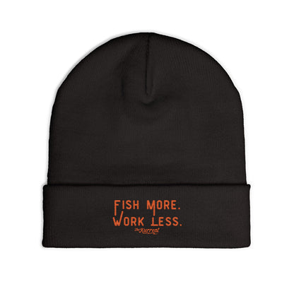 Fish More. Work Less. | Embroidered Knit Beanie by The Kurrent Supply