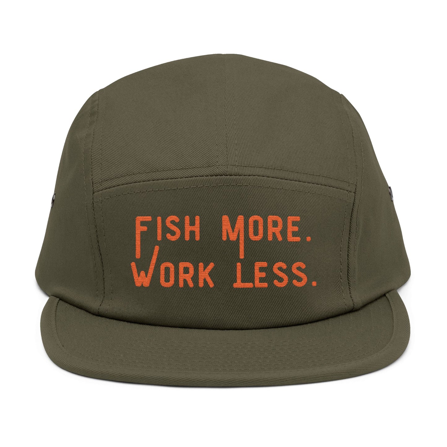 Fish More. Work Less. | Embroidered 5-Panel Cap by The Kurrent Supply