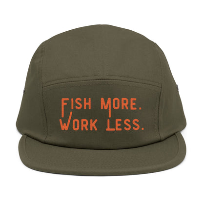 Fish More. Work Less. | Embroidered 5-Panel Cap by The Kurrent Supply