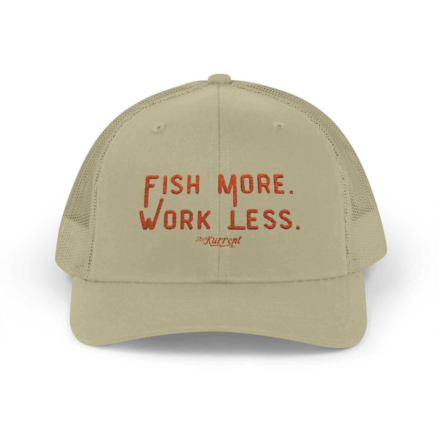 Fish More. Work Less. | Snapback Trucker Hat by The Kurrent Supply
