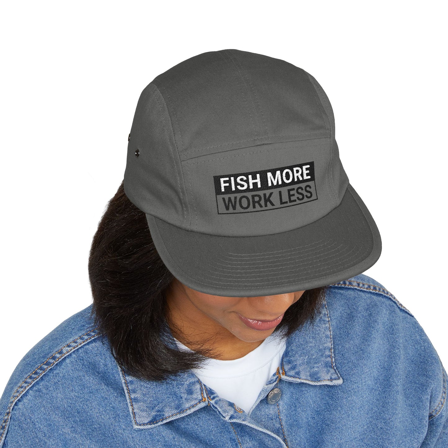 Fish More. Work Less. (Skate Ain't a Crime) | 5-Panel Cap by The Kurrent Supply
