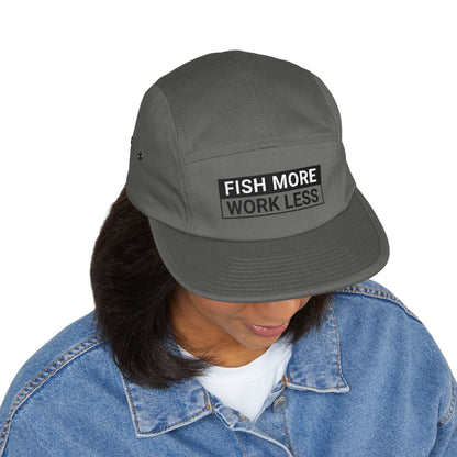 Fish More. Work Less. (Skate Ain't a Crime) | 5-Panel Cap by The Kurrent Supply