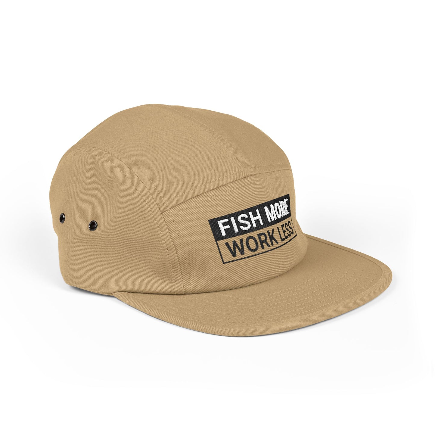 Fish More. Work Less. (Skate Ain't a Crime) | 5-Panel Cap by The Kurrent Supply