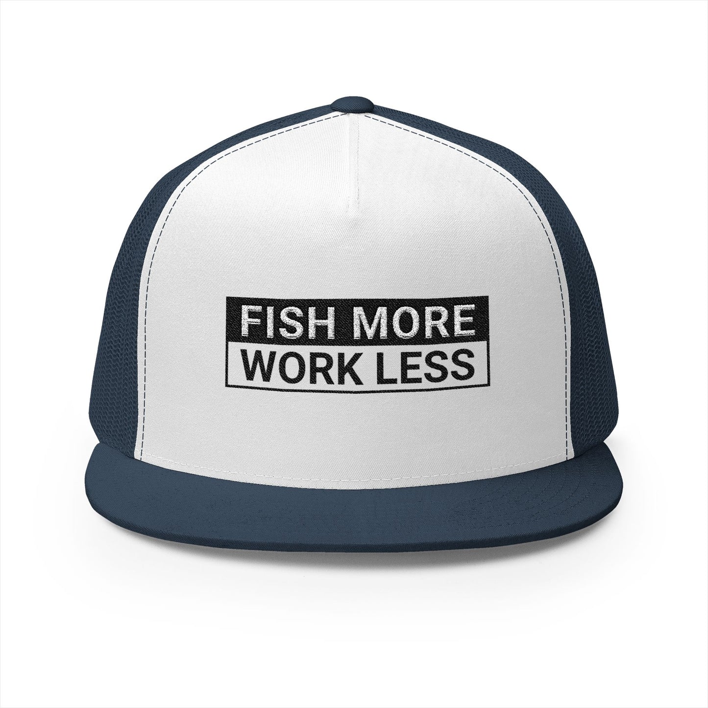 Fish More. Work Less. | 5-Panel Trucker Cap by The Kurrent Supply