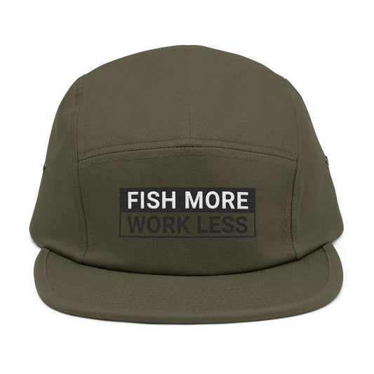 Fish More. Work Less. (Skate Ain't a Crime) | 5-Panel Cap by The Kurrent Supply