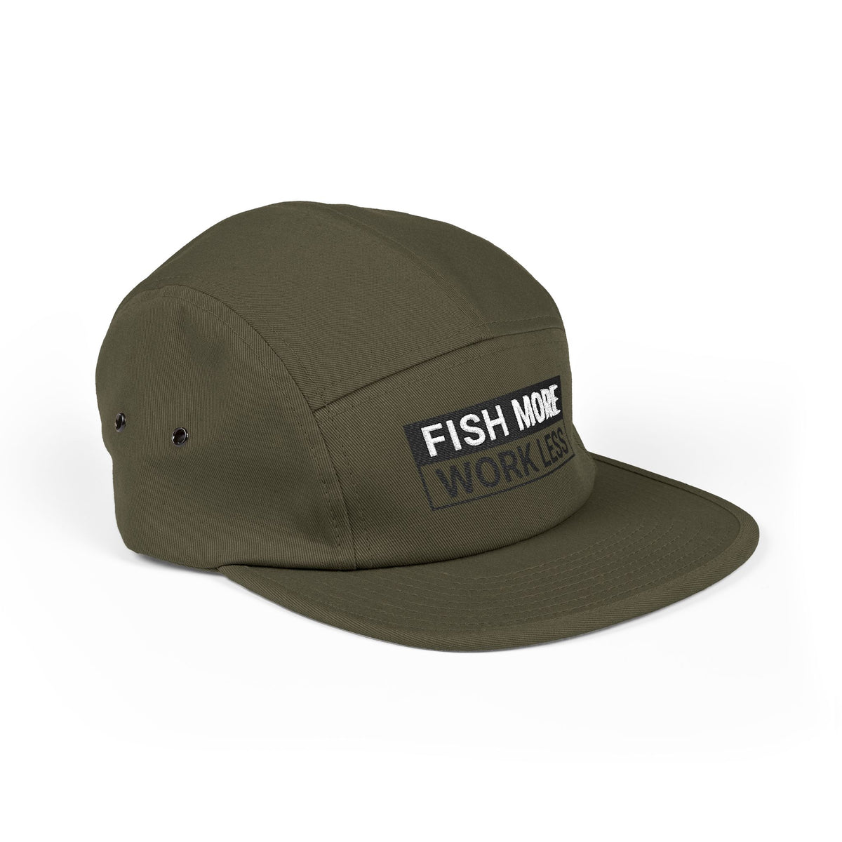 Fish More. Work Less. (Skate Ain't a Crime) | 5-Panel Cap by The Kurrent Supply